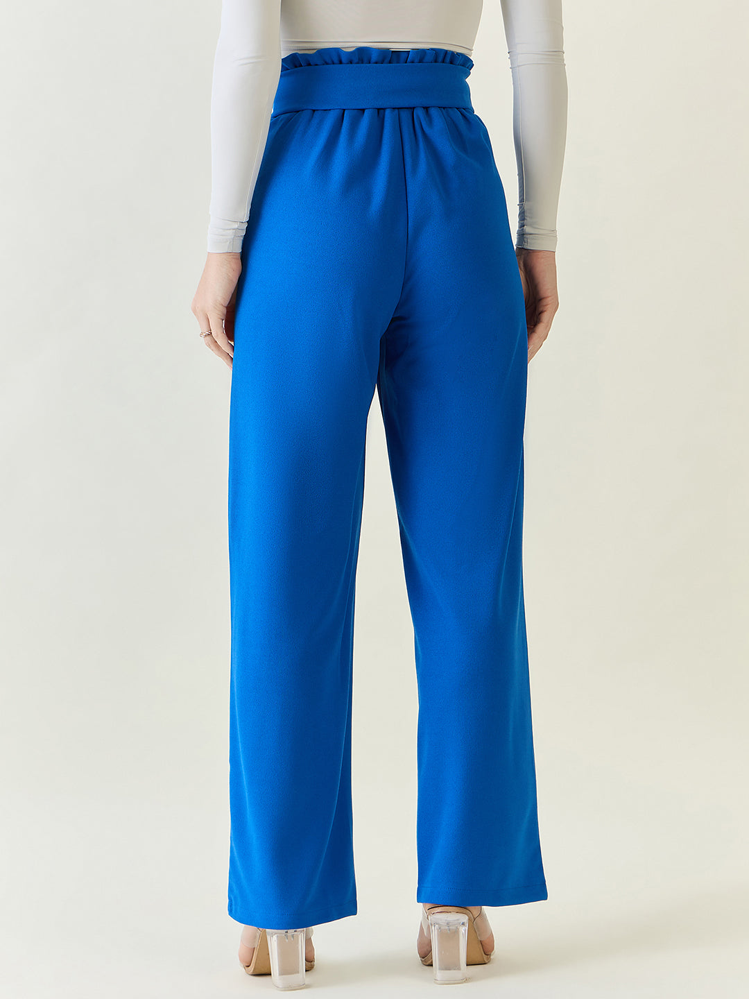 Flowing Tie-Waist Palazzo Trousers