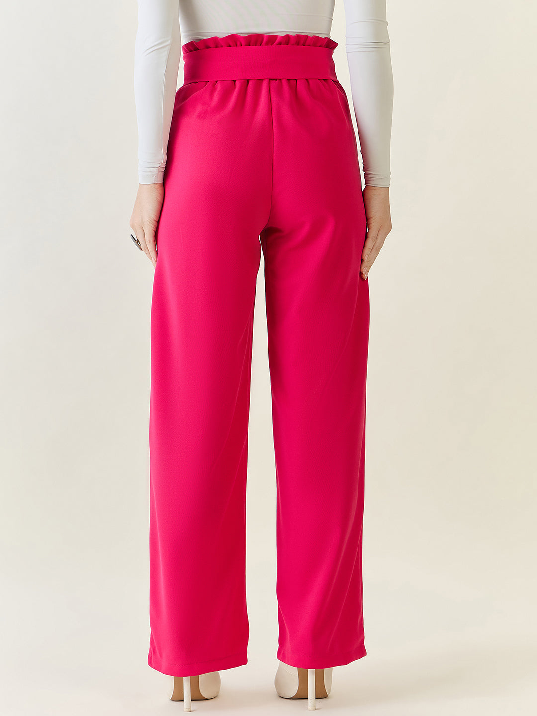 Flowing Tie-Waist Palazzo Trousers