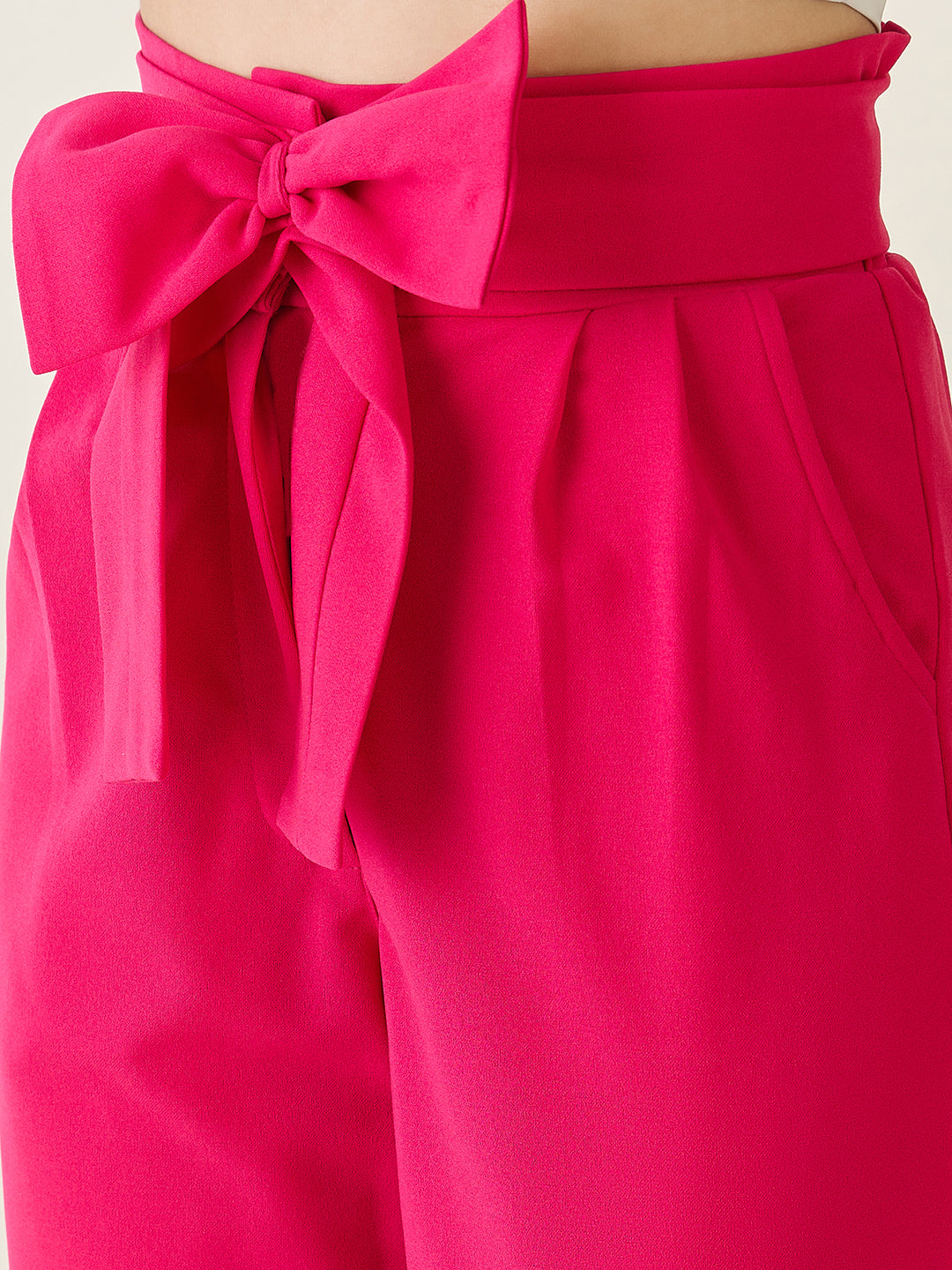 Flowing Tie-Waist Palazzo Trousers