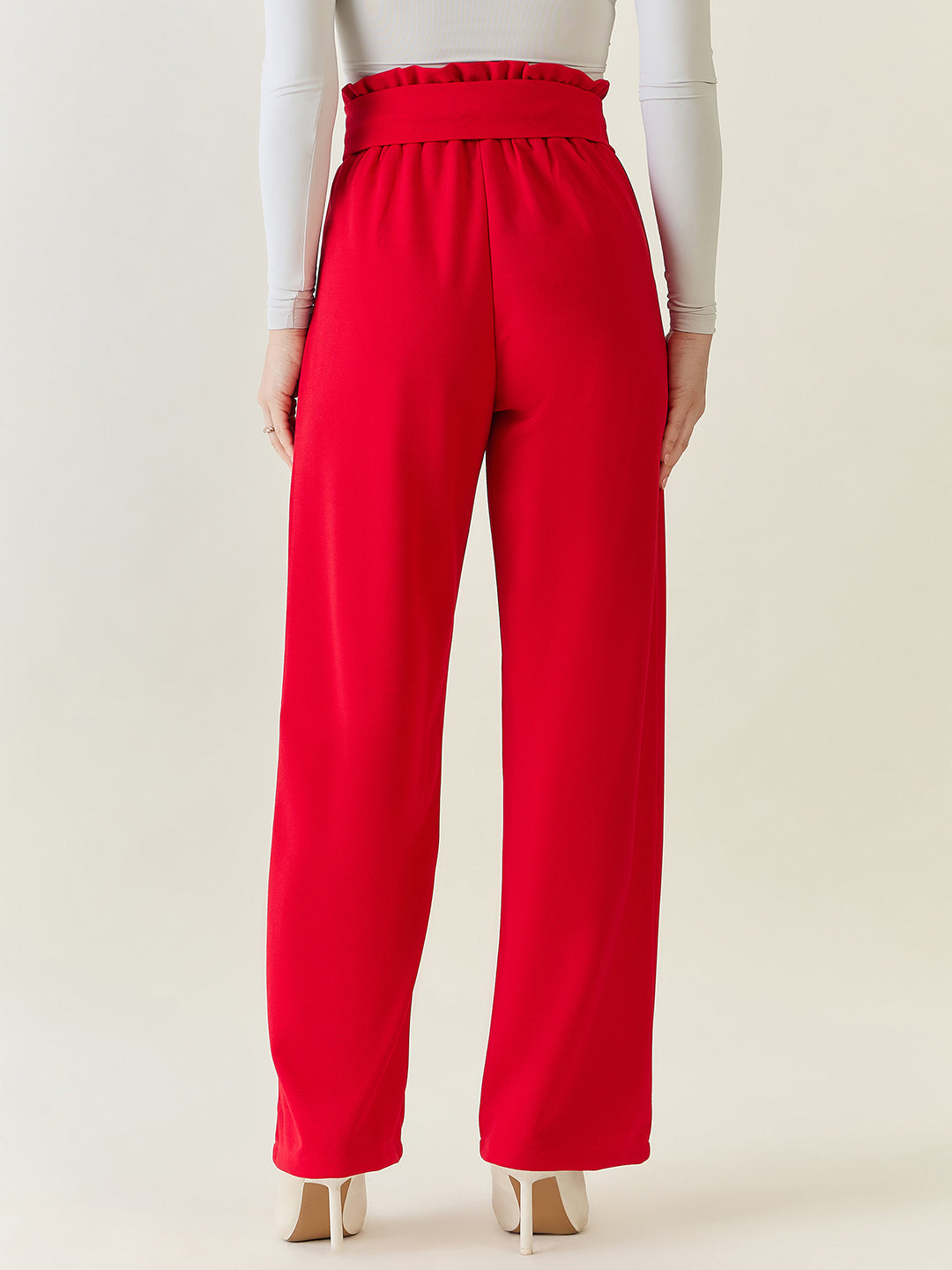 Flowing Tie-Waist Palazzo Trousers