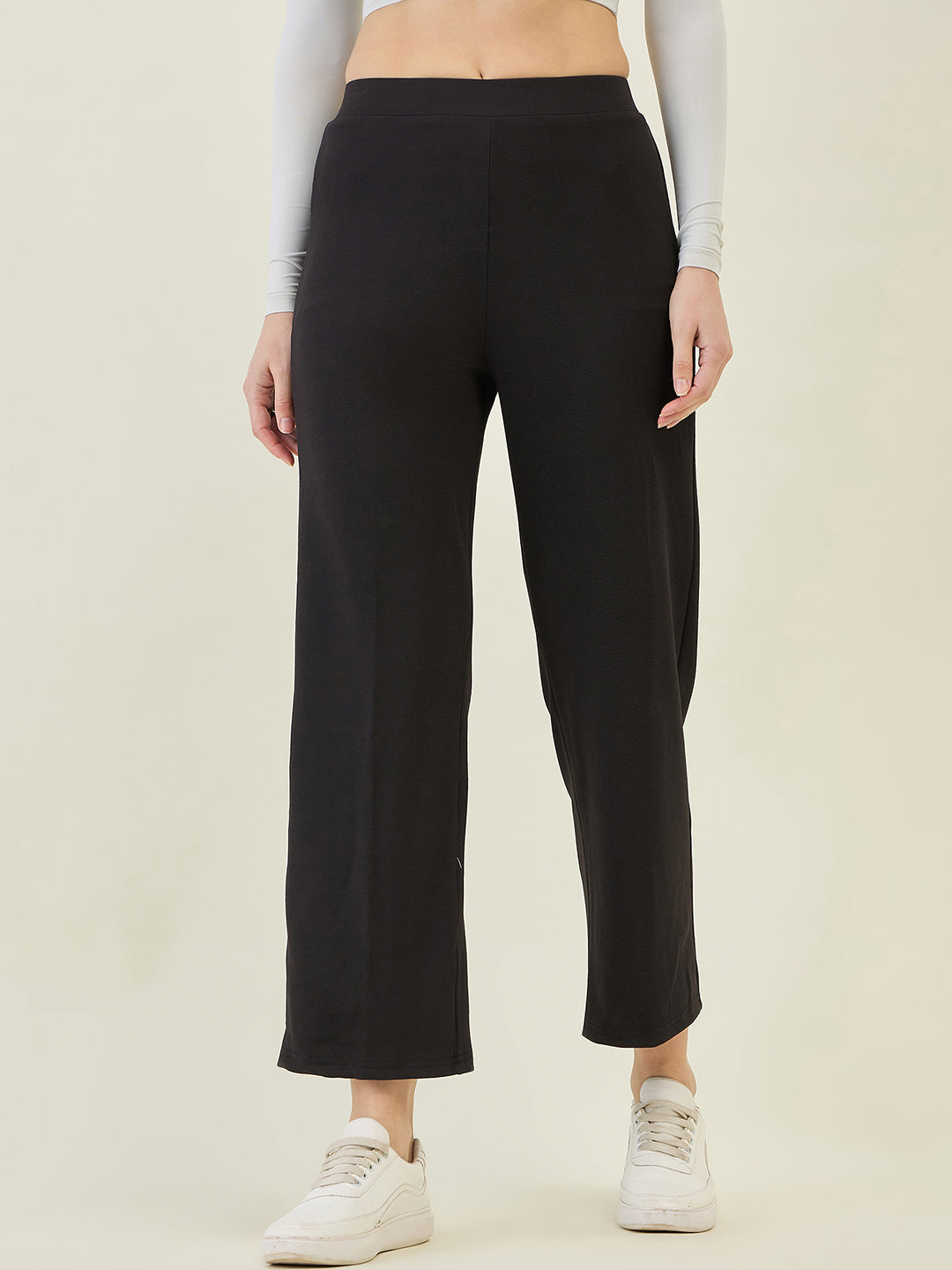 High-Rise Flared Ankle Trousers