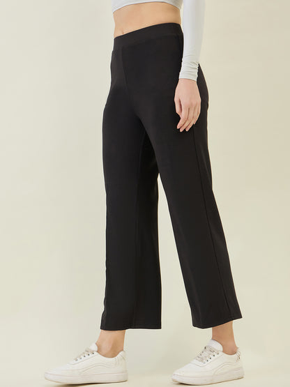 High-Rise Flared Ankle Trousers
