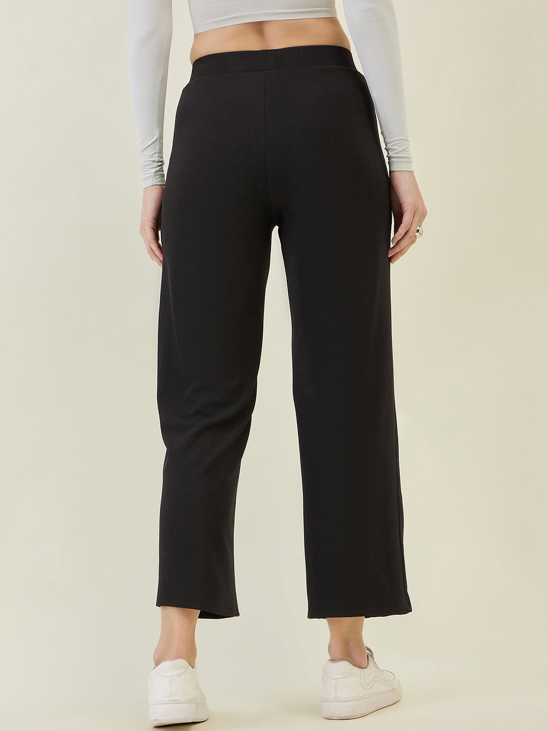 High-Rise Flared Ankle Trousers
