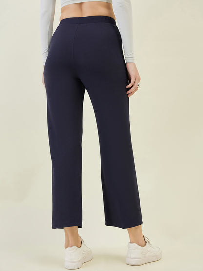 High-Rise Flared Ankle Trousers