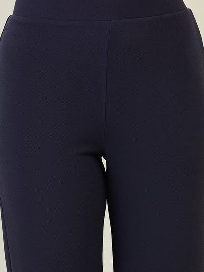 High-Rise Flared Ankle Trousers
