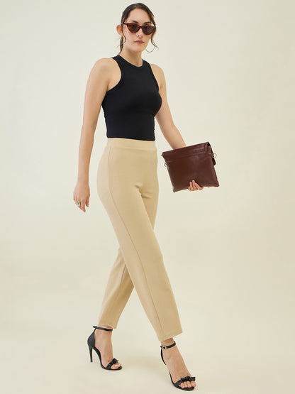 High-Rise Flared Ankle Trousers