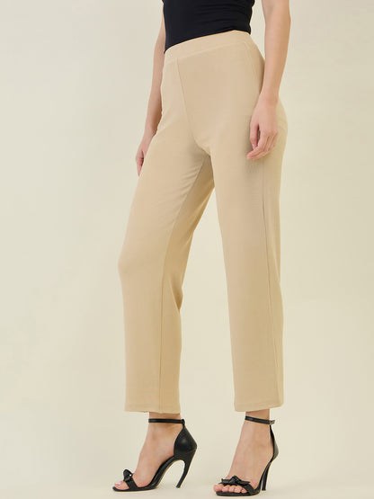 High-Rise Flared Ankle Trousers