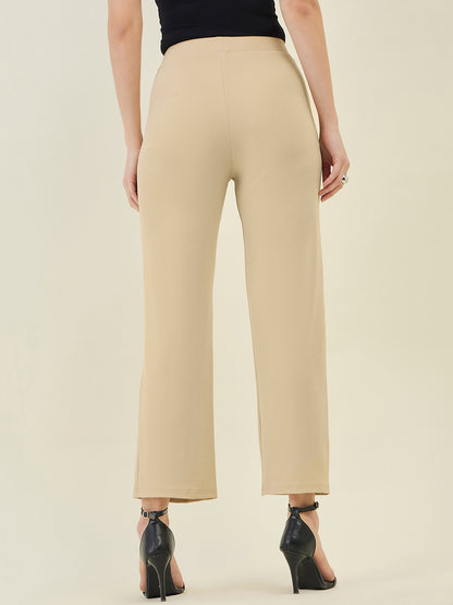 High-Rise Flared Ankle Trousers