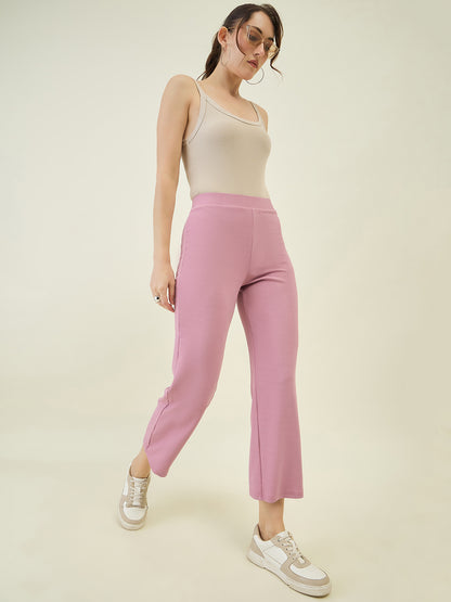 High-Rise Flared Ankle Trousers