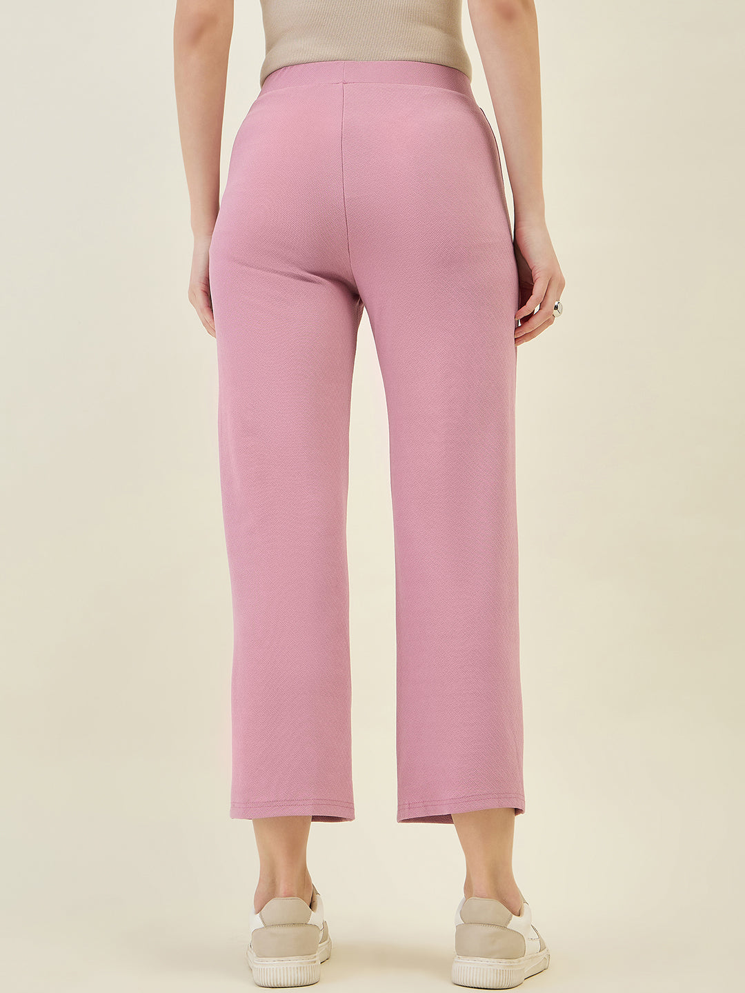 High-Rise Flared Ankle Trousers