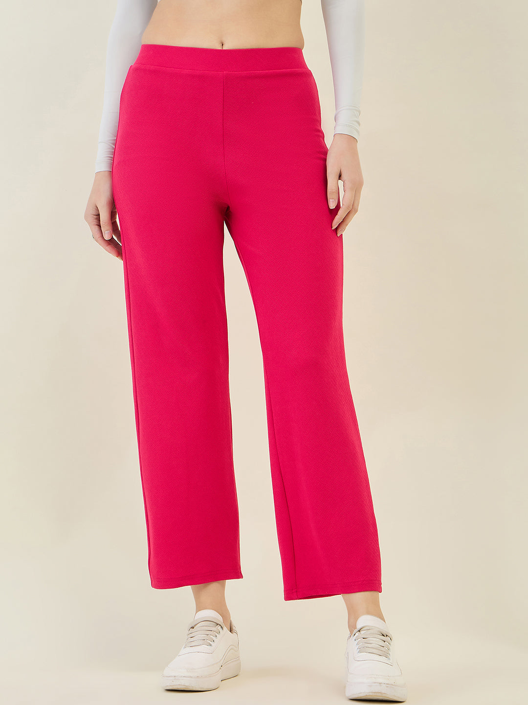 High-Rise Flared Ankle Trousers
