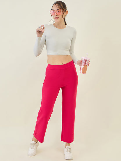 High-Rise Flared Ankle Trousers