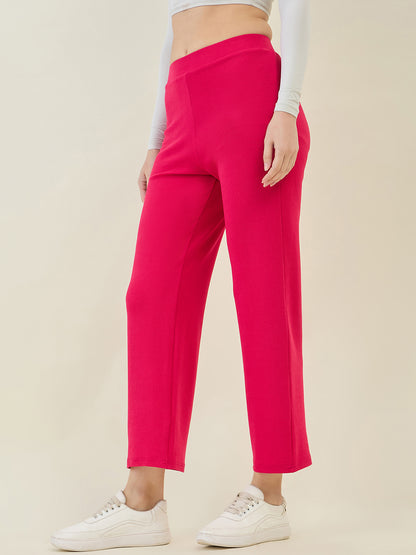 High-Rise Flared Ankle Trousers