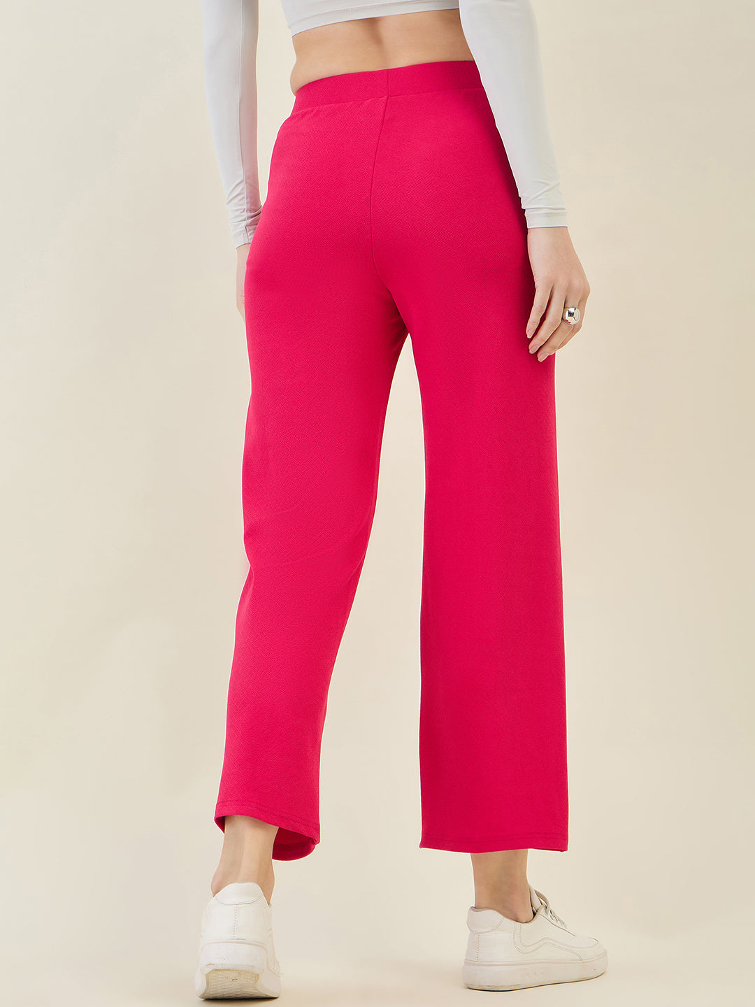 High-Rise Flared Ankle Trousers