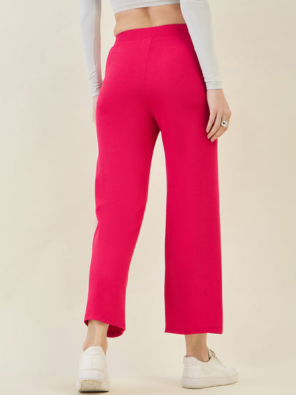 High-Rise Flared Ankle Trousers