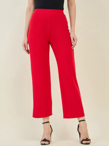 High-Rise Flared Ankle Trousers