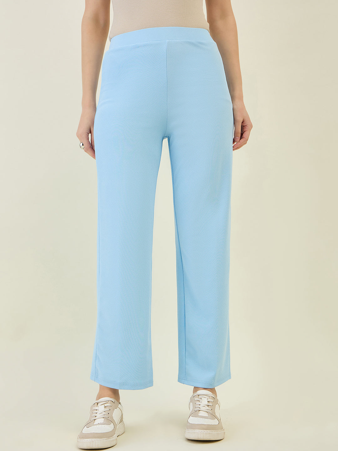 High-Rise Flared Ankle Trousers