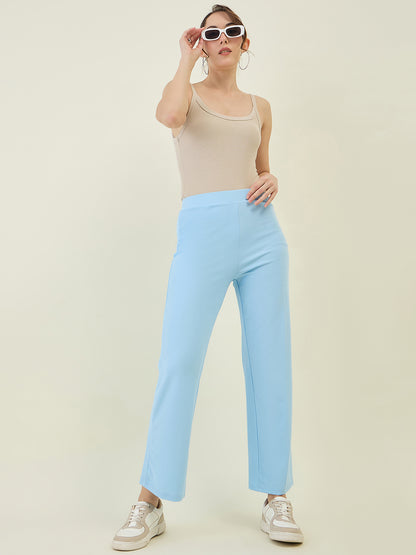High-Rise Flared Ankle Trousers