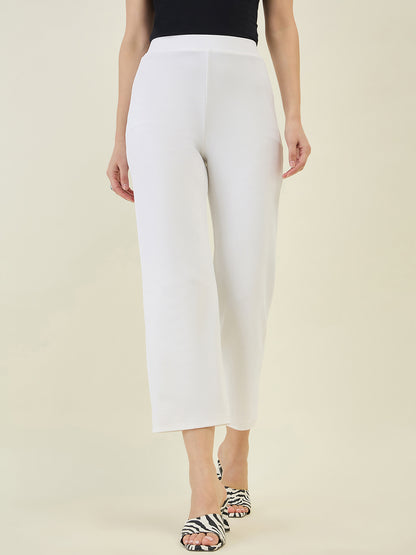 High-Rise Flared Ankle Trousers