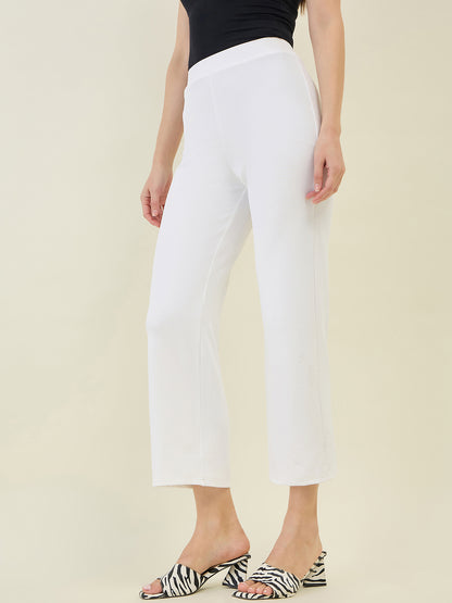High-Rise Flared Ankle Trousers