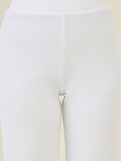 High-Rise Flared Ankle Trousers