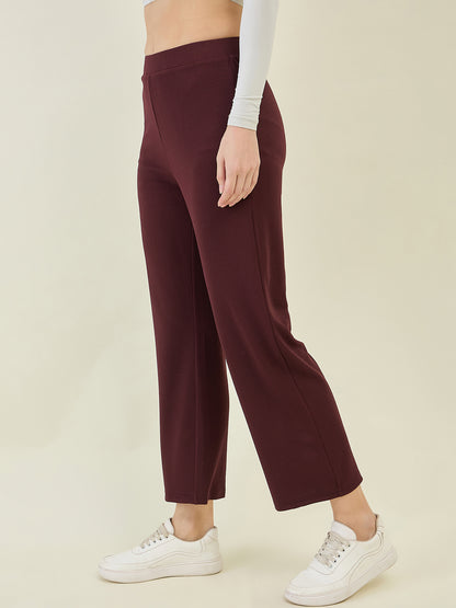 High-Rise Flared Ankle Trousers
