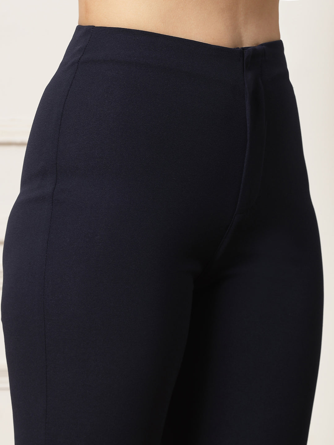 High-Rise Full Length Flared Trousers