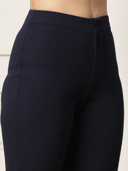 High-Rise Full Length Flared Trousers