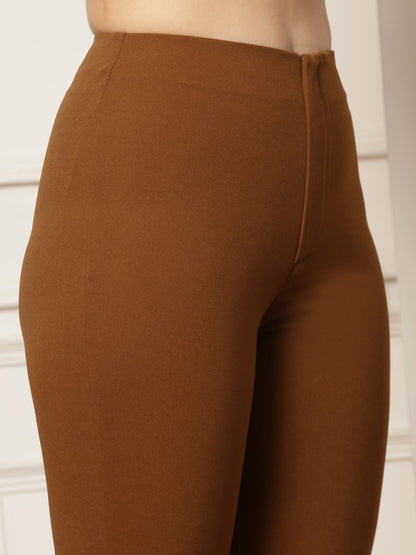 High-Rise Full Length Flared Trousers