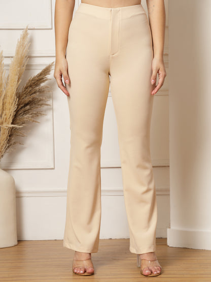High-Rise Full Length Flared Trousers
