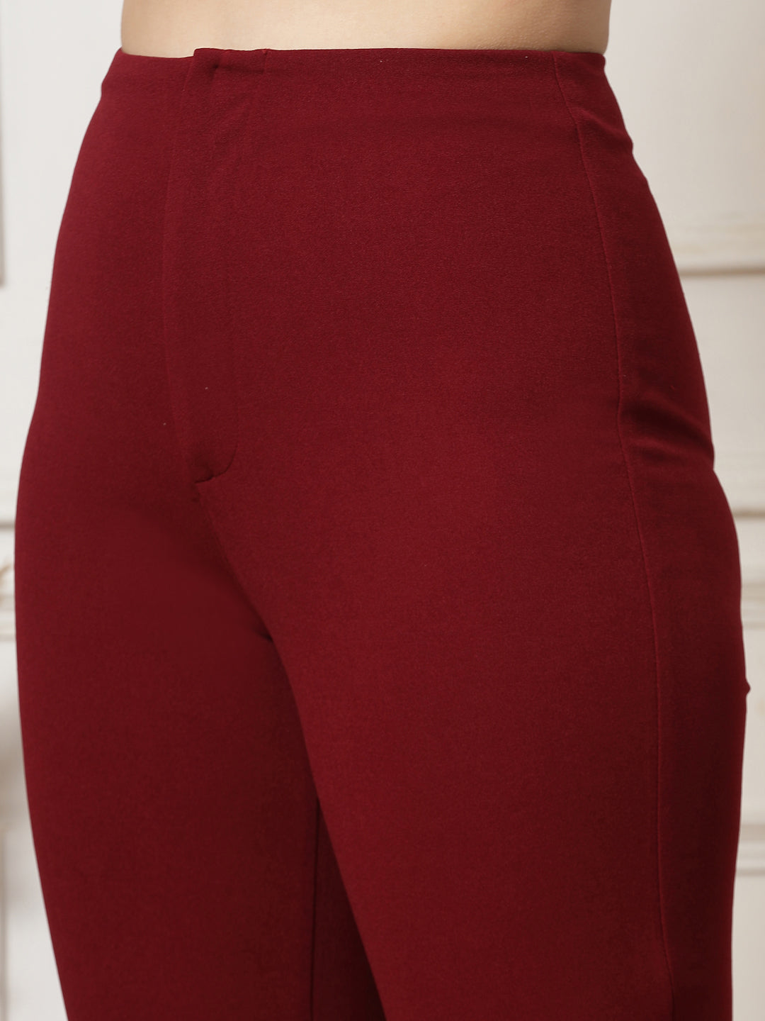 High-Rise Full Length Flared Trousers