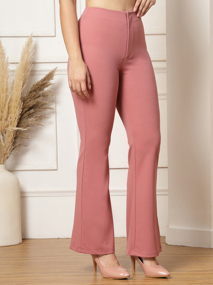 High-Rise Full Length Flared Trousers
