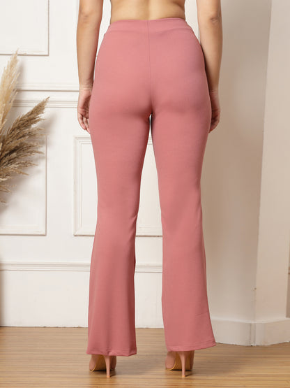 High-Rise Full Length Flared Trousers