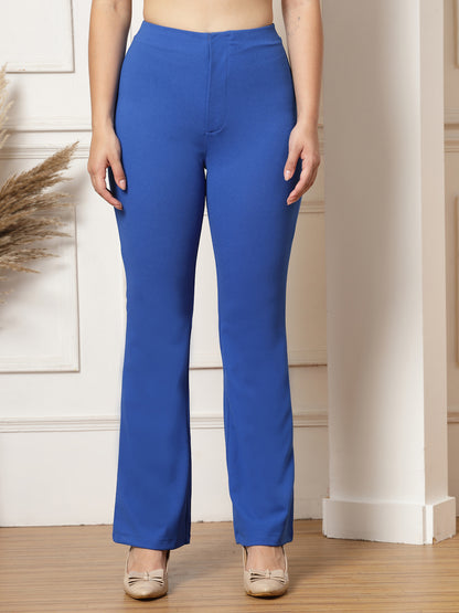 High-Rise Full Length Flared Trousers