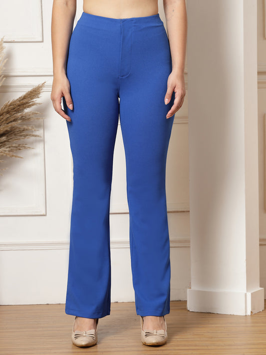 High-Rise Full Length Flared Trousers