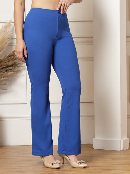 High-Rise Full Length Flared Trousers
