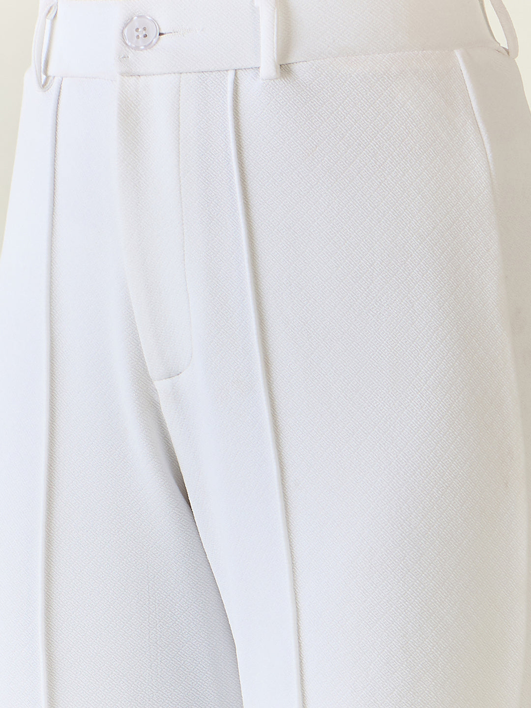 High-Rise Straight Leg Lycra Blend Trousers