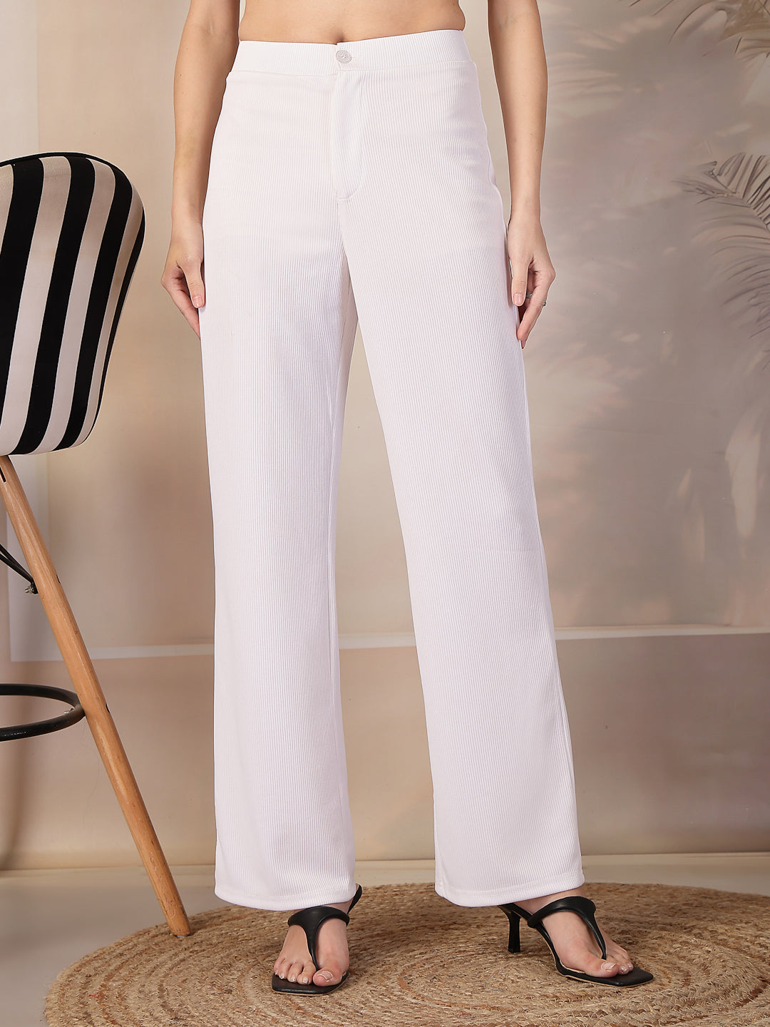Aayu Classic Ribbed Straight Trouser