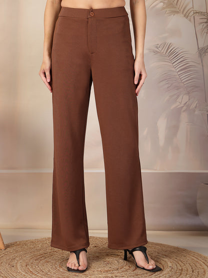 Aayu Classic Ribbed Straight Trouser