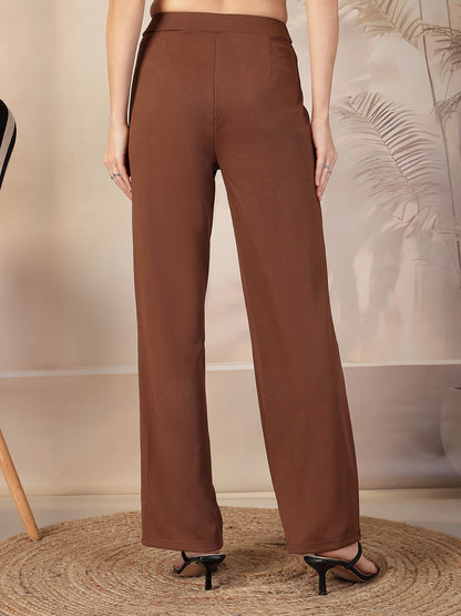 Aayu Classic Ribbed Straight Trouser