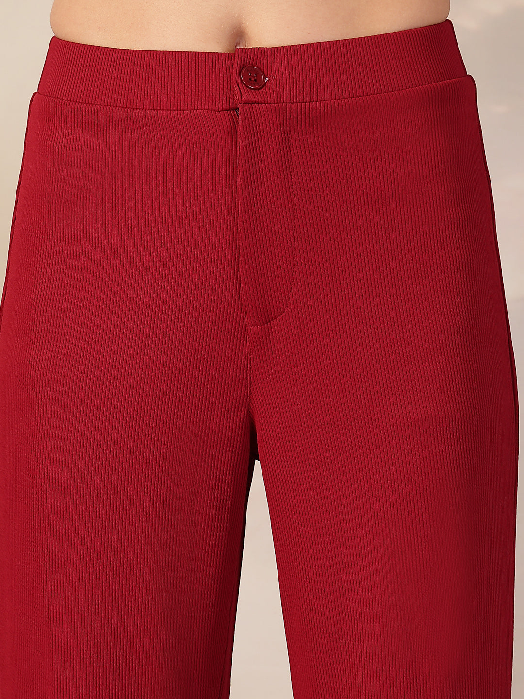 Aayu Classic Ribbed Straight Trouser