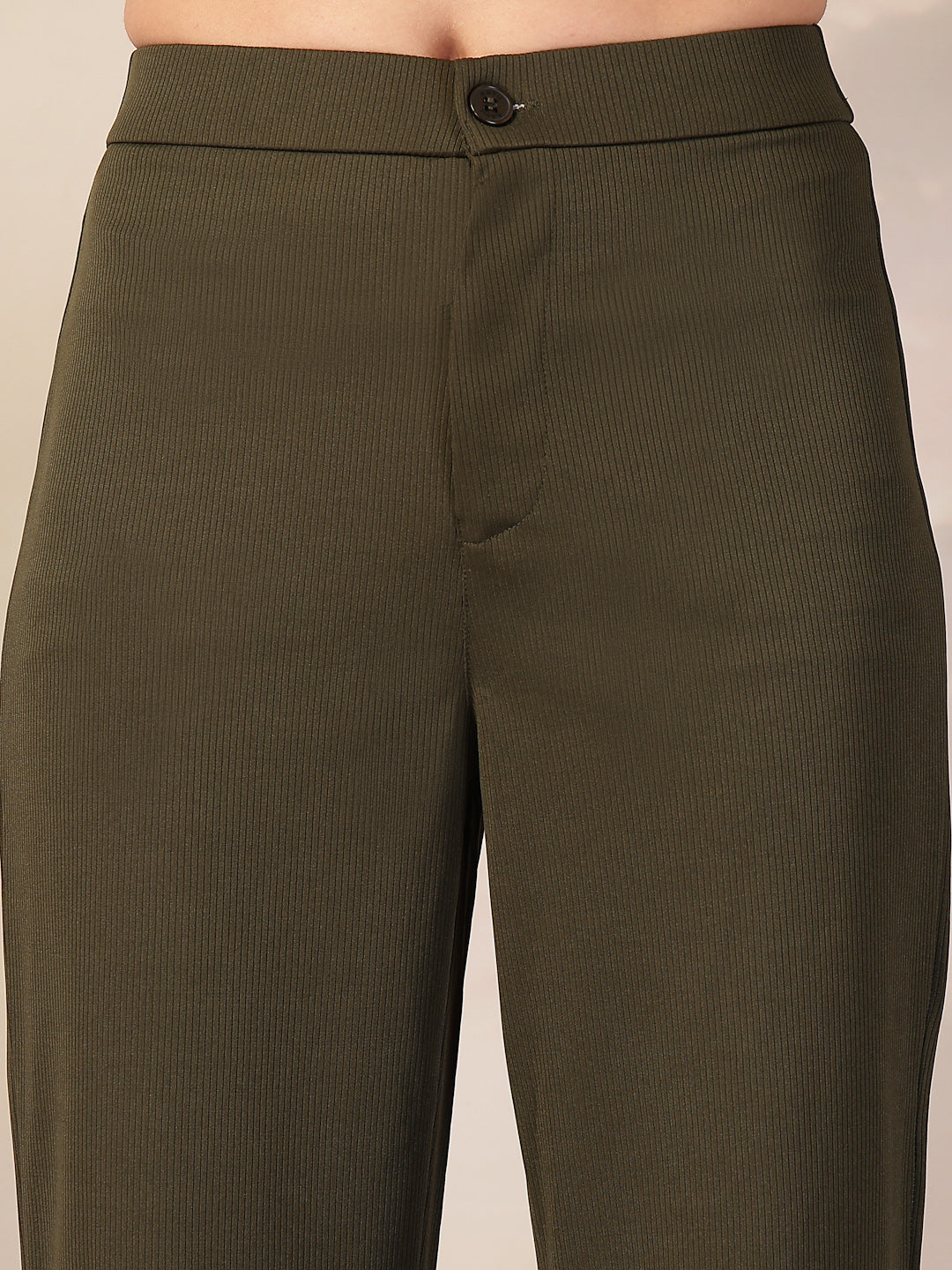Aayu Classic Ribbed Straight Trouser