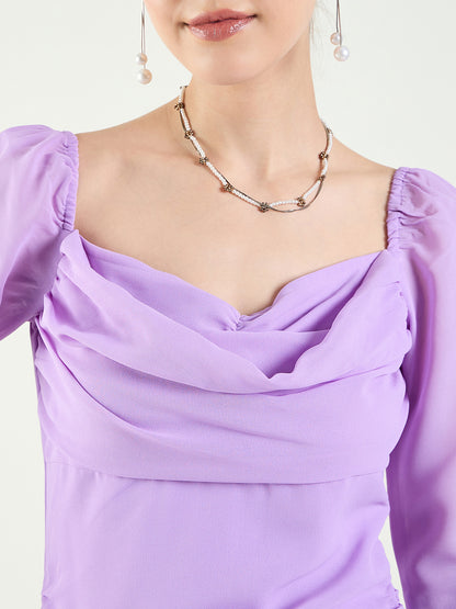 Long Sleeve Ruched Sweetheart Mini Bodycon Dress