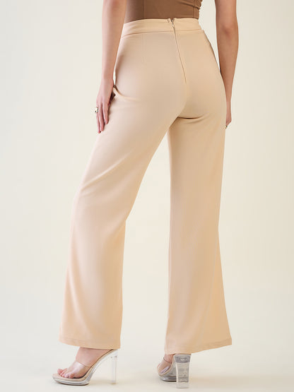 Military Button Detail Flared Trousers