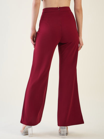 Military Button Detail Flared Trousers