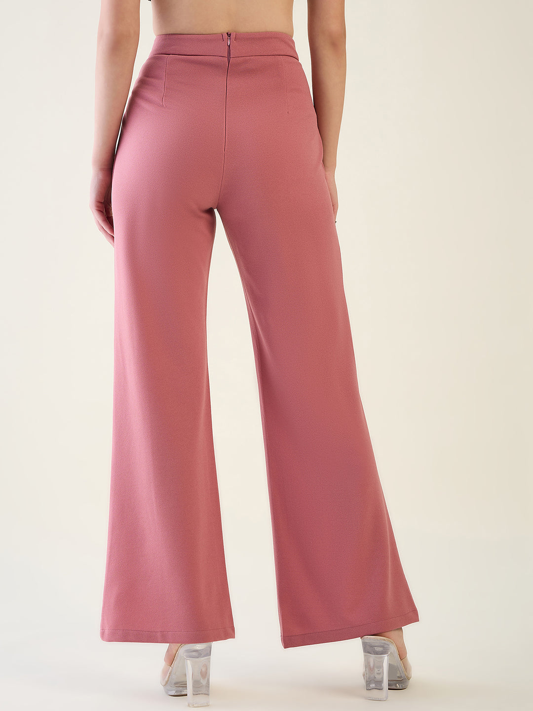 Military Button Detail Flared Trousers