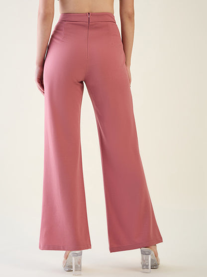 Military Button Detail Flared Trousers