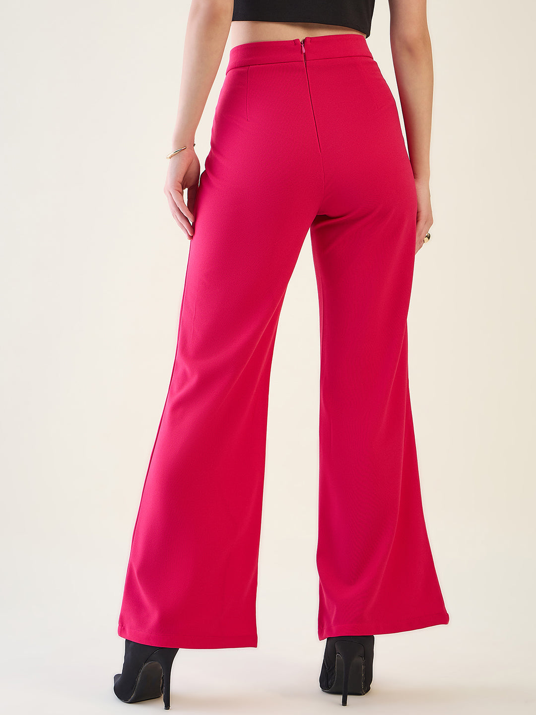 Military Button Detail Flared Trousers