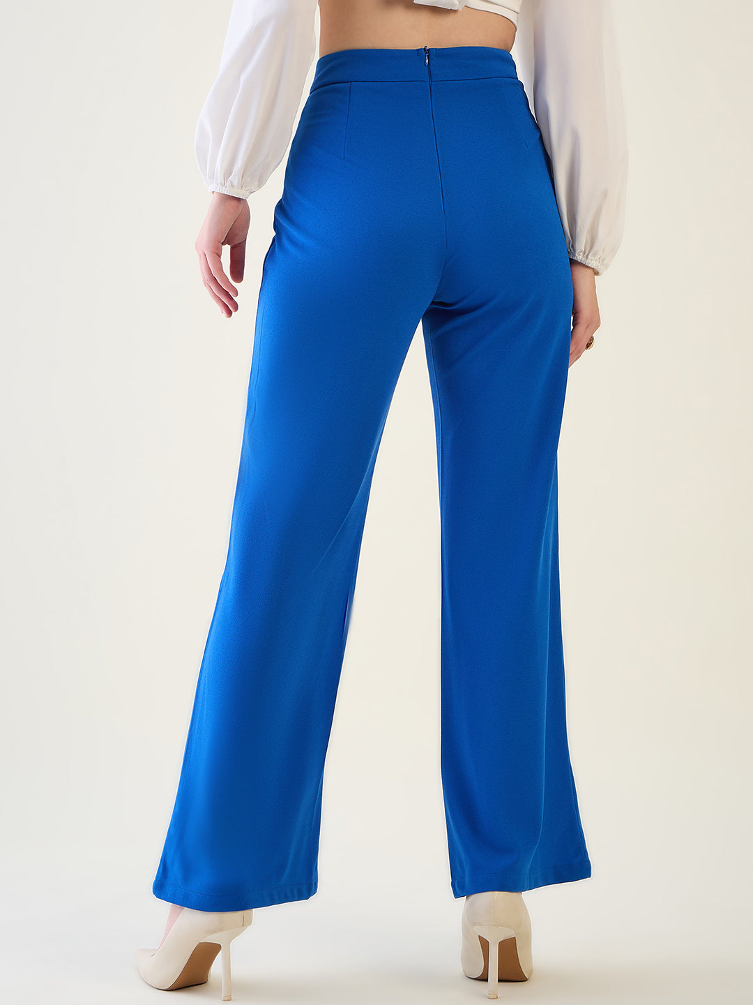 Military Button Detail Flared Trousers