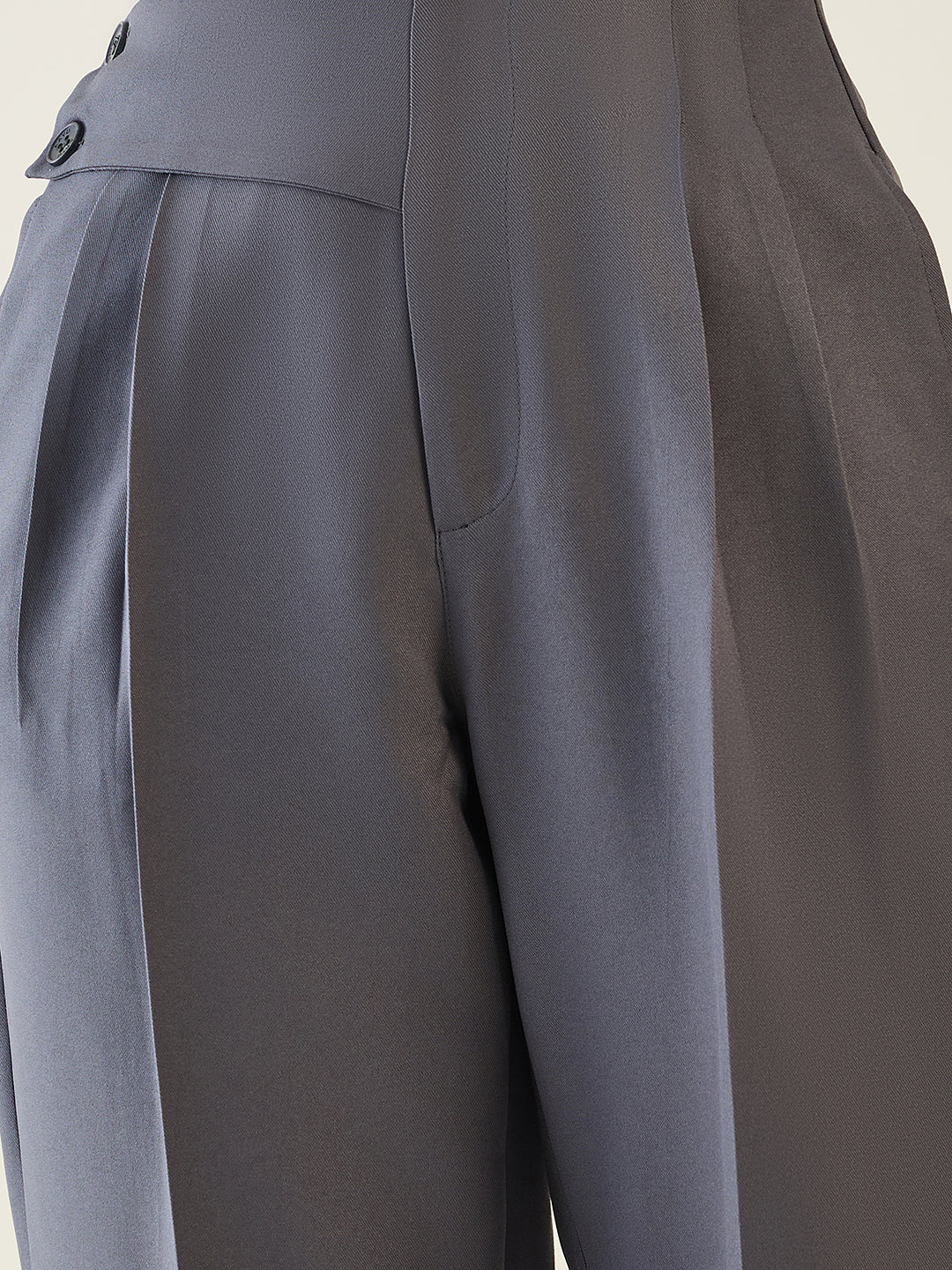 Pintuck Wide Leg Trousers with Contoured Waist